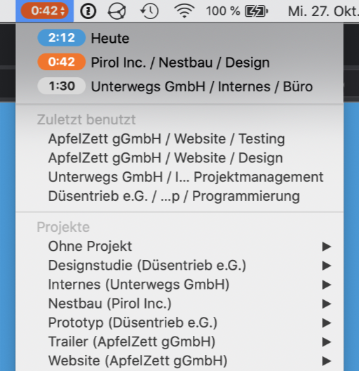 mite.nano - die kleine Zusatz-App für die Zeiterfassung auf dem Mac