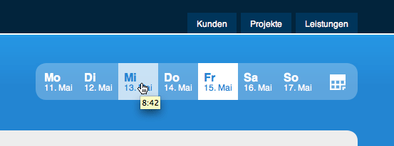 Anzeige bereits erfasster Stunden direkt im Kalender