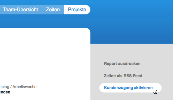 Kundenzugang auf Projektebene