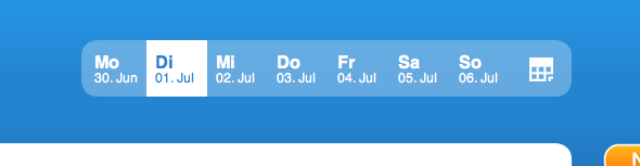 mite2: Kalender in eingefahrenem Zustand