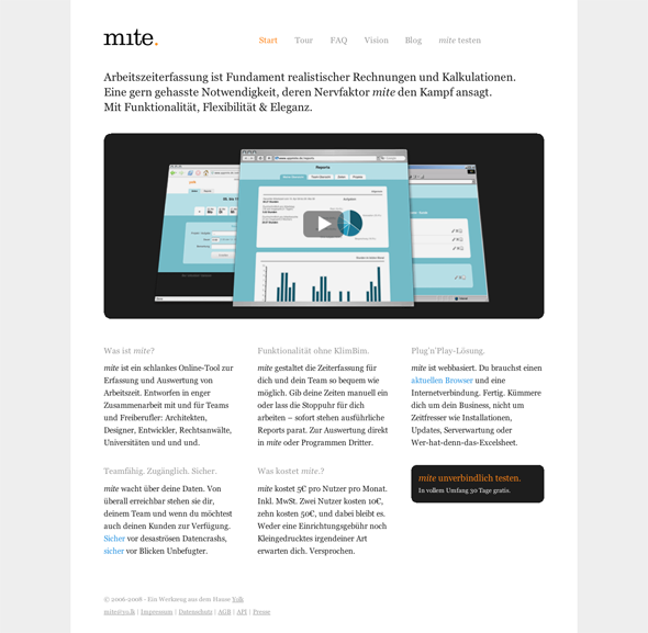 Sneak Preview mite.infoseiten: Index